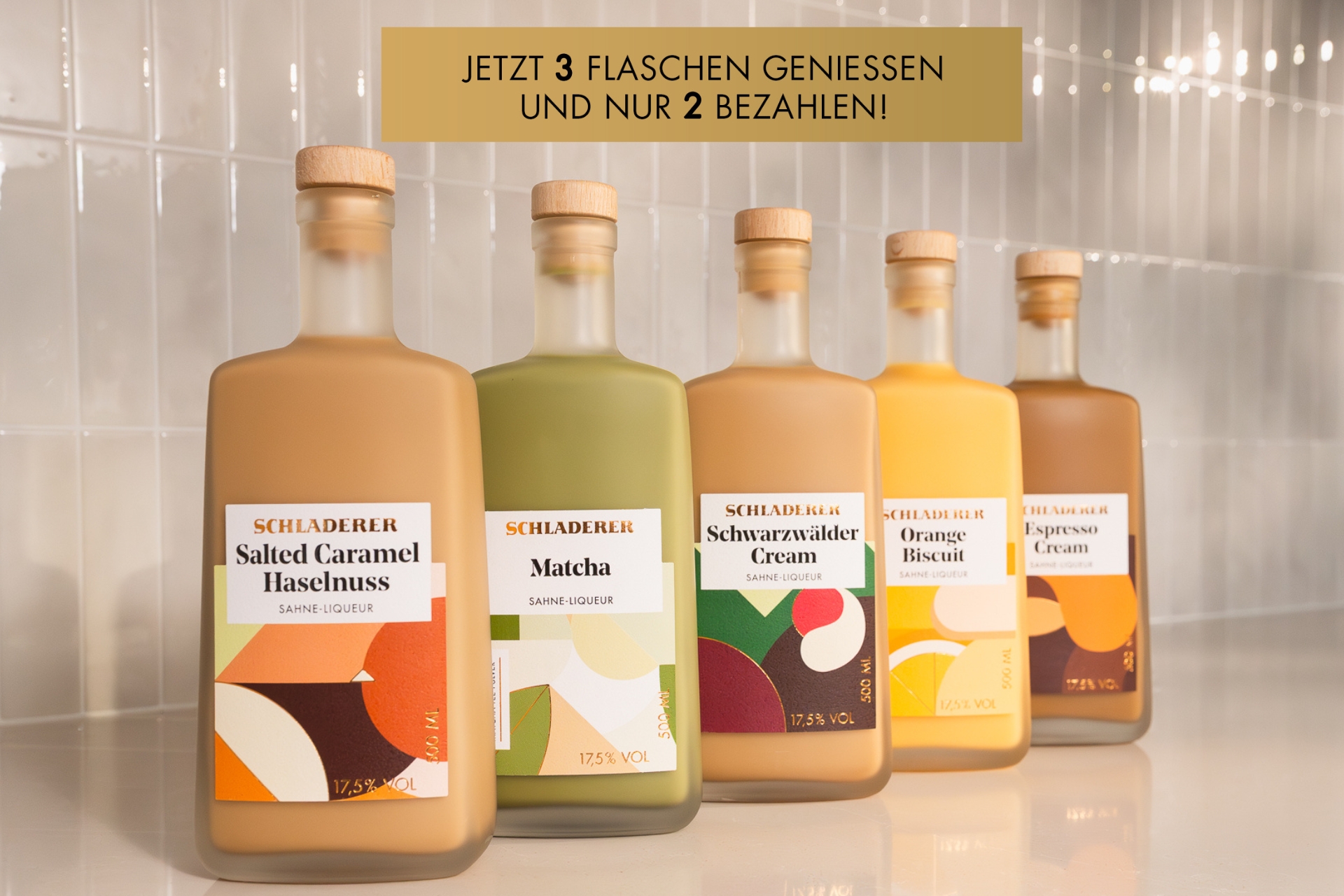 Sahne Liqueur Aktion mit Banner